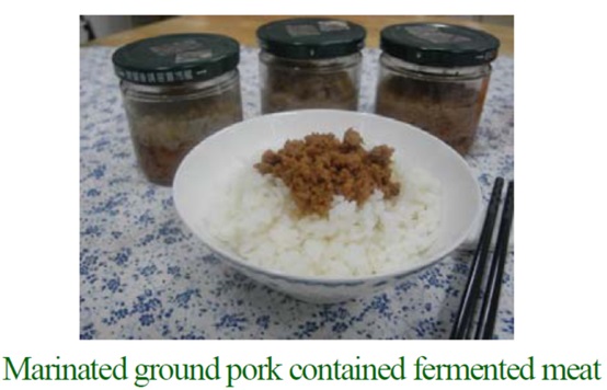 Marinated ground pork contained fermented meat